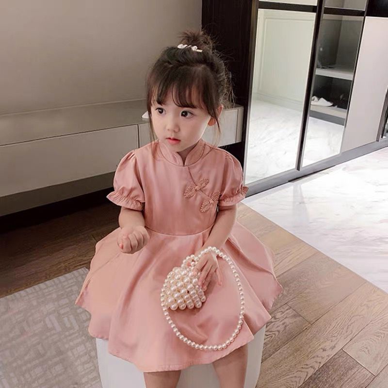 Dress Anak Perempuan Tradisional Cheonsam Pink