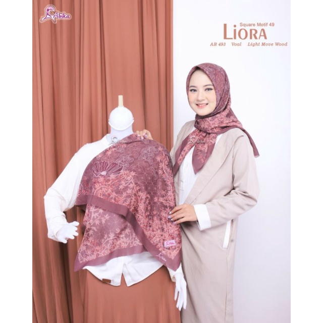 Liora square motif/Hijab segi empat motif abika