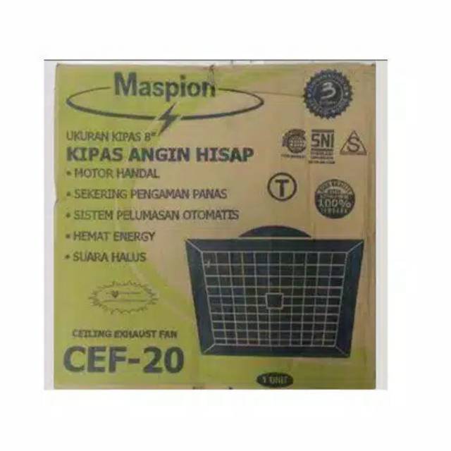 Maspion Kipas Angin Ceiling Exhaust Fan/ Exhaust Plafon 8 Inch CEF20