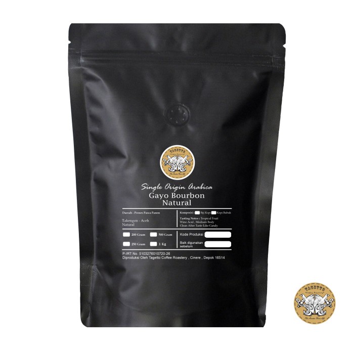 

KOPI ARABIKA GAYO BOURBON NATURAL 200GR BIJI ATAU BUBUK