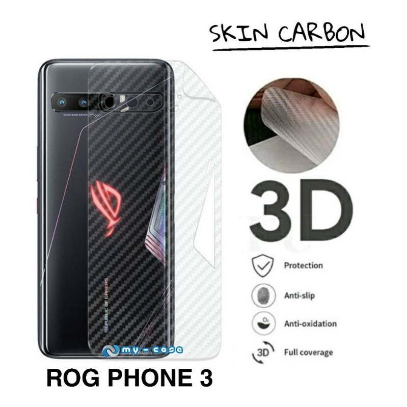 Skin Carbon Asus ROG 3 Rog Phone 3 Back Skin Carbon Anti Gores Belakang