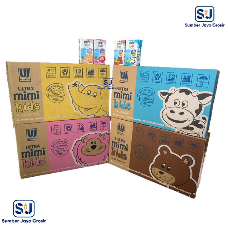 

ULTRA MIMI 125 ML 1 KARTON (ISI 40 PCS) COKLAT, STROBERI, FULL CREAM, VANILA
