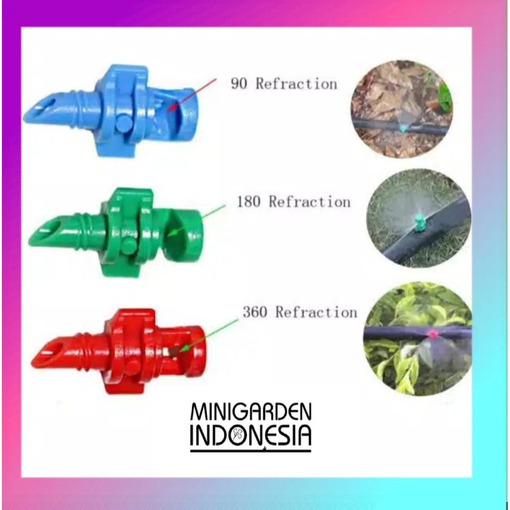 Micro Jet Sprayer 90 - 360 Derajat Alat Siram Irigasi Taman Aeroponik  Head Nozzle Sprinkle