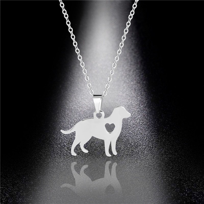 Gaya Korea stainless steel Cina zodiak kalung anjing in Wanita online influencer halus sederhana anj