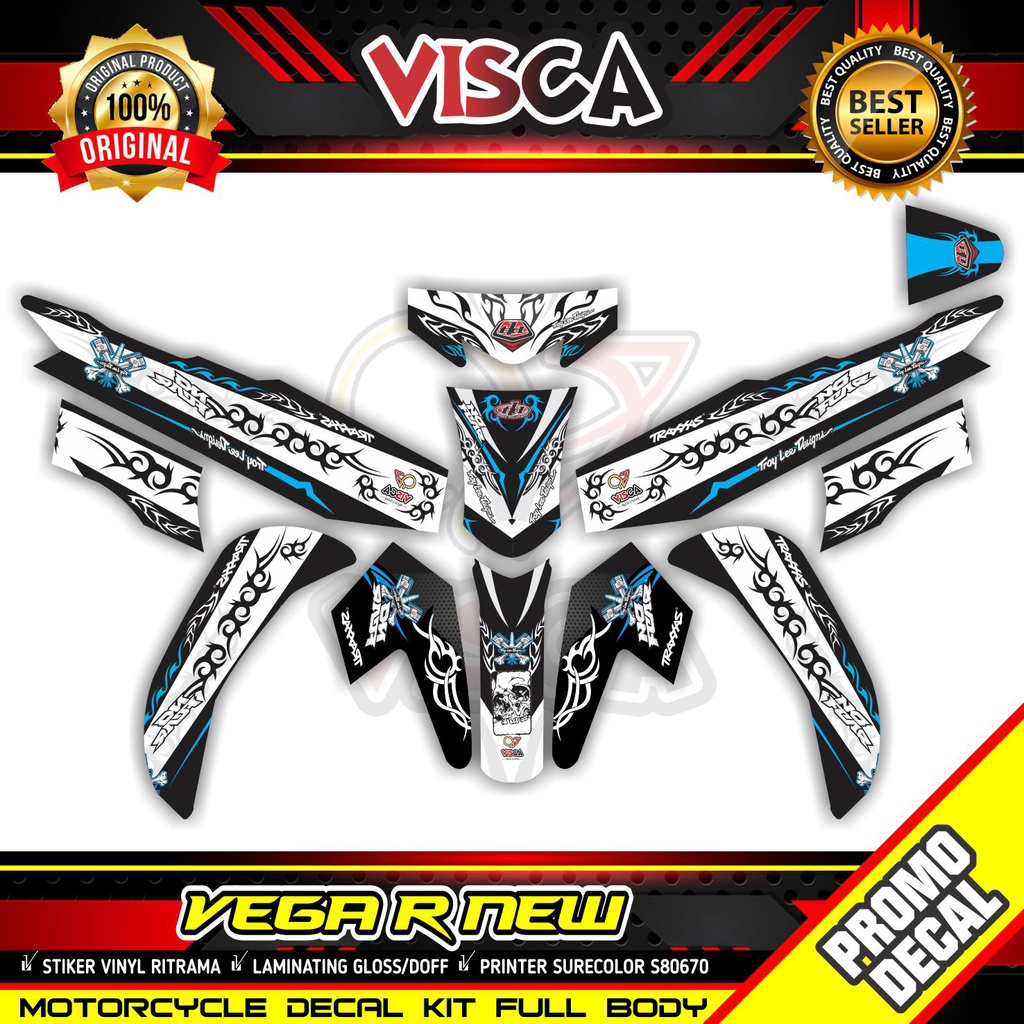 Decal Vega R new Full Body Stiker Vega R new Striping Vega R new Sticker Vega R new Full Blok motif 