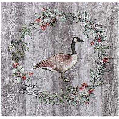 Decoupage Napkin - Tissue Decoupage 2Ply AN - Duck in Leaves Wreath