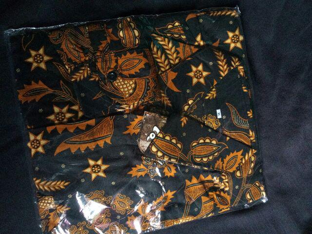 Kemeja Hem Manggar Sogan Batik Pria Lengan Panjang