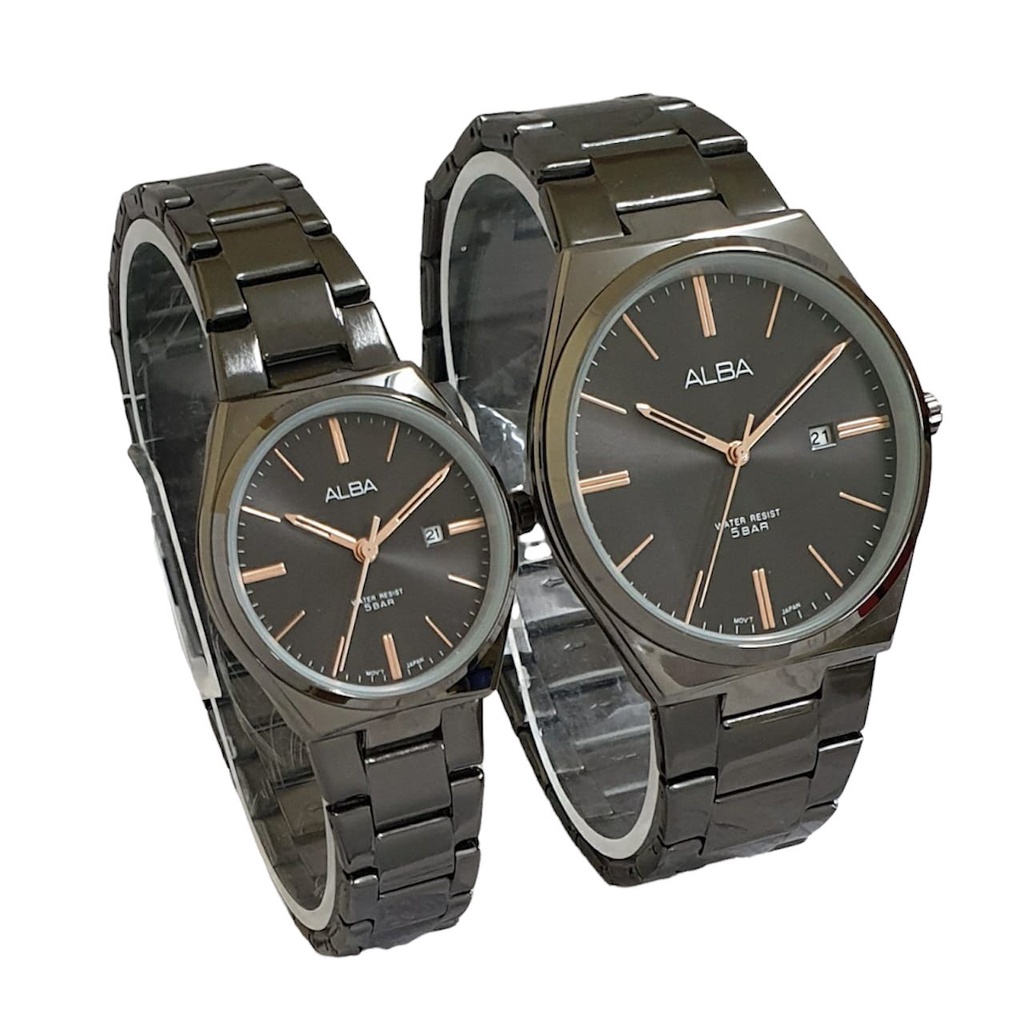 JAM TANGAN COUPLE SERIES ALBA /JAM TANGAN CEWEK/COWOK/ALBA COUPLE/JAM TANGAN STAINLES STEEL