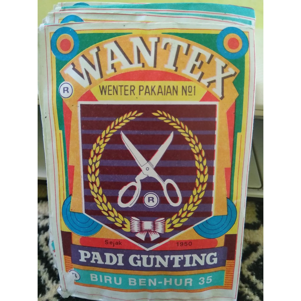 Pewarna Kain Pakian Wantex Cap Padi Gunting Naptol Warna Biru Benhur