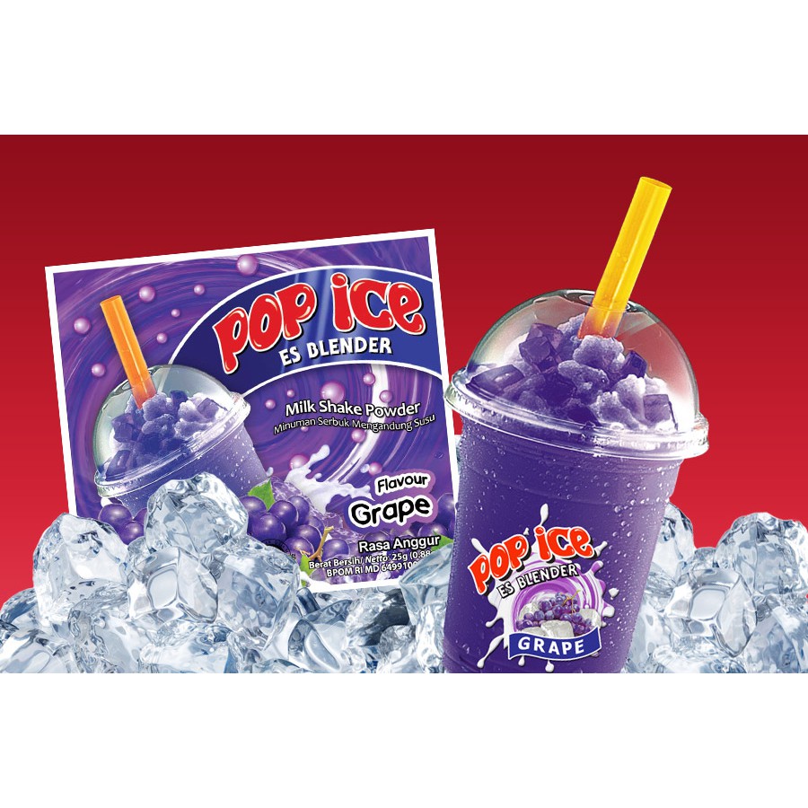 @10pcs Pop Ice Aneka Rasa Minuman Es Blender 25gr Murah Grape Anggur