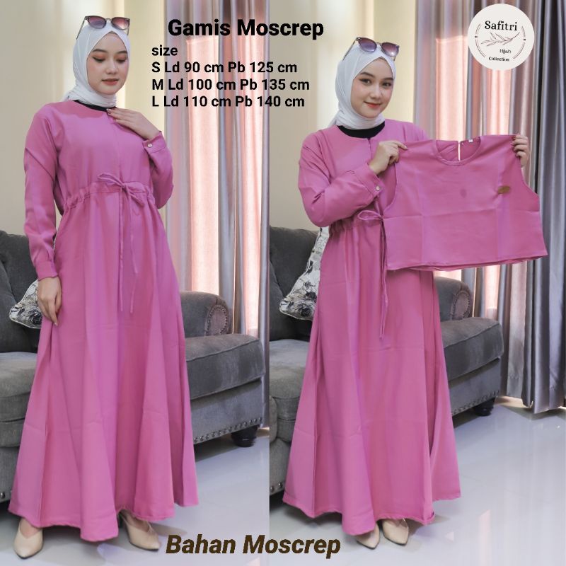 Gamis Moscrep Terbaru by ORI SAFITRI size S M L