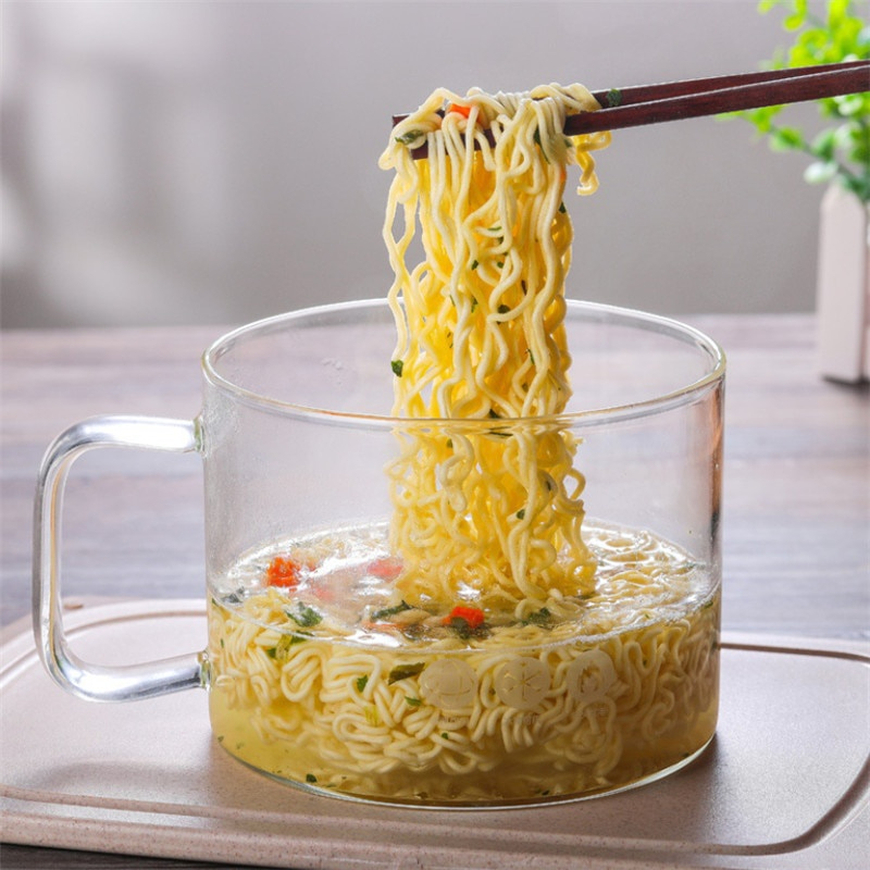 Panci Crystal Mini Cocok untuk masak mi instant indomie bisa panas dan dingin bisa untuk kompor induksi dan microwave Pot Panci Masak Stewing Soup Pot Model Gagang Mug Glass Soup Cooking Pot Multi-Function Open Fire Heating Health Stew Pot Instant Noodle