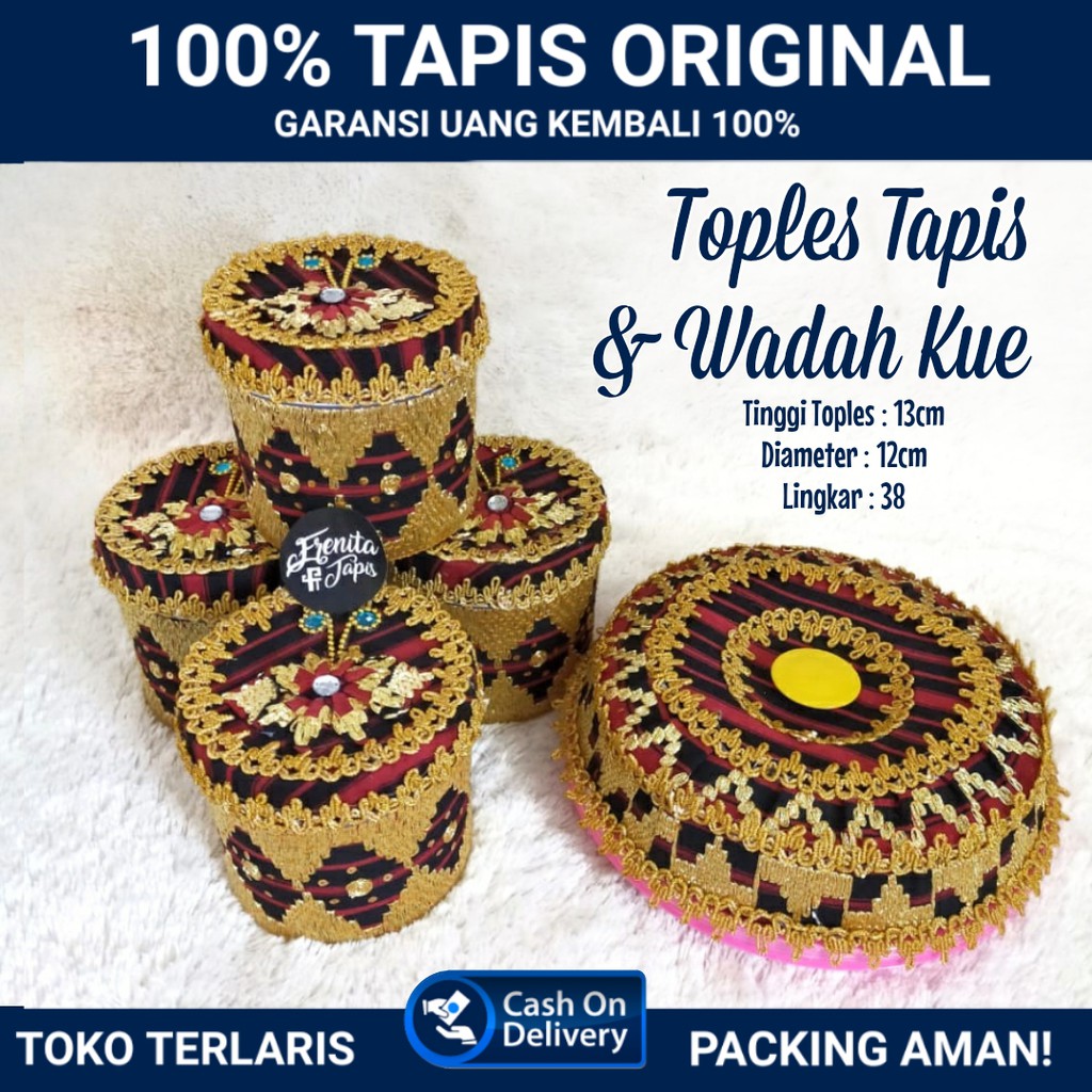 [BISA COD] Toples dan Wadah Kue Lebaran Motif Tapis BISA DICUCI