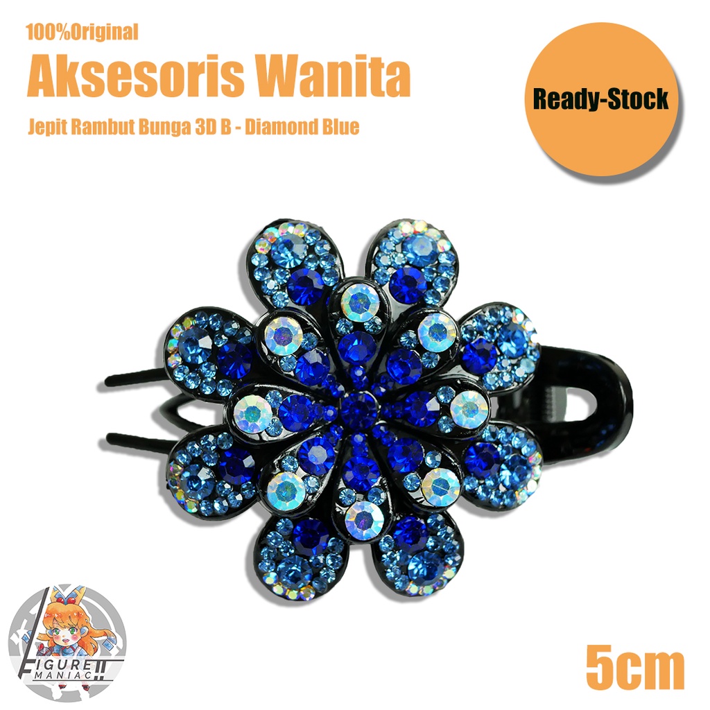 Aksesoris Wanita Jepit Rambut Bunga Motif Premium Model B Import