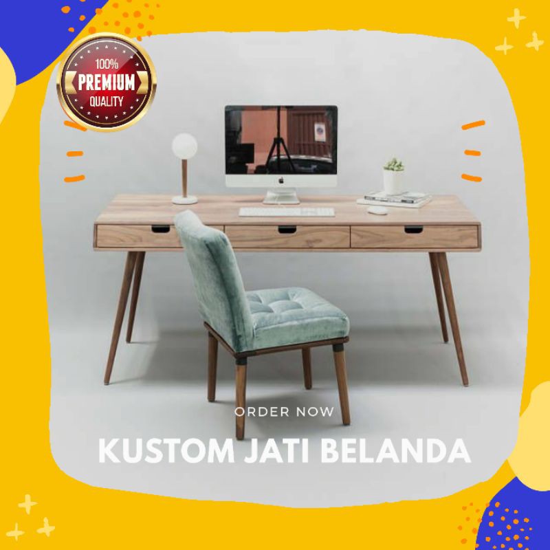 Meja komputer jati belanda