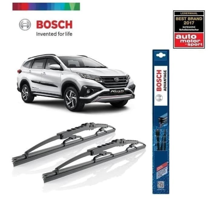 Wiper Blade New Rush 2018 BOSCH Sepasang Advantage 16-22&quot; ORIGINAL