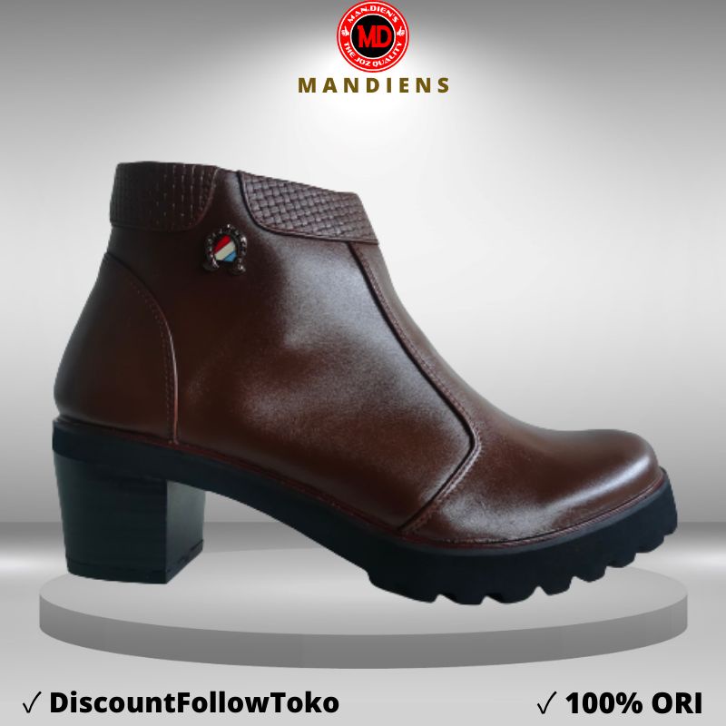 MANDIENS - Sepatu Kulit Boots Wanita PDH SUS 01 Medali