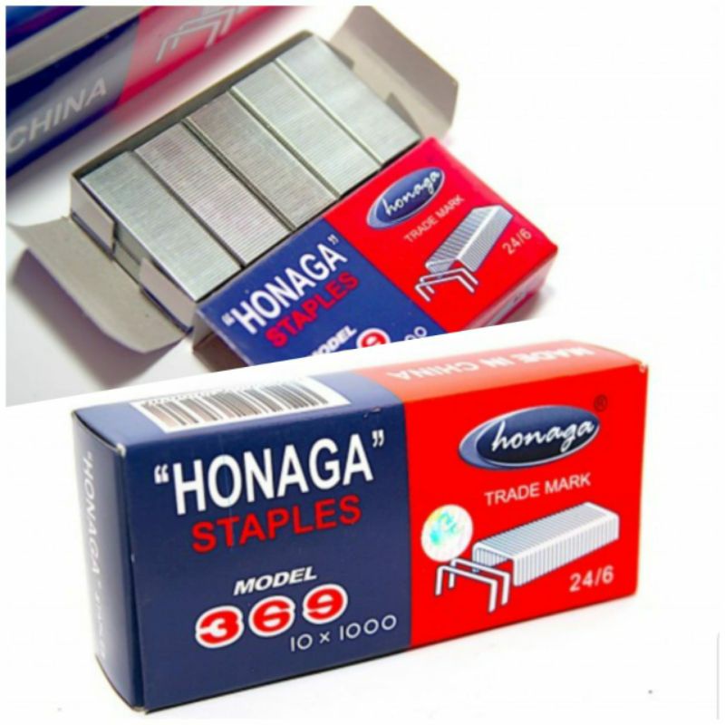 

Isi staples besar merk HONAGA/Isi steples stapler besar harga perpack (10 kotak kecil)