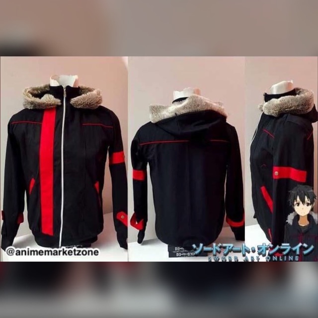 Jaket Kirito Winter Anime SAO Sword Art Online Sweater Hoodie