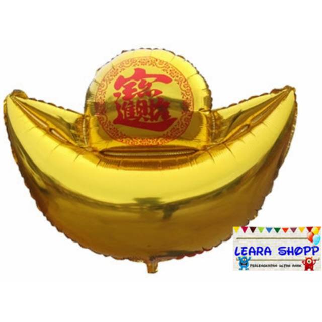 balon foil uang emas kuno / gold ingot