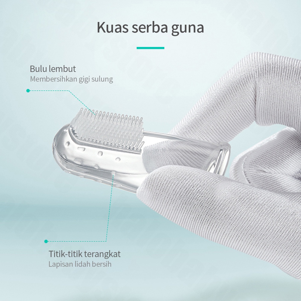 Halobaby Sikat Gigi Jari Bayi Silikon /baby Finger Toothbrush