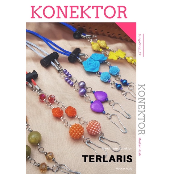 Konekter Masker motif | Straps Masker motif | Konektor masker hijab motif