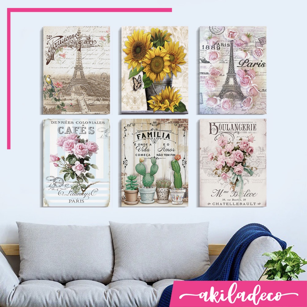 Pajangan Dinding Kayu Poster Sunflower Ruang Tamu Dekorasi Hiasan Rose Flower Rumah Kantor Moderen