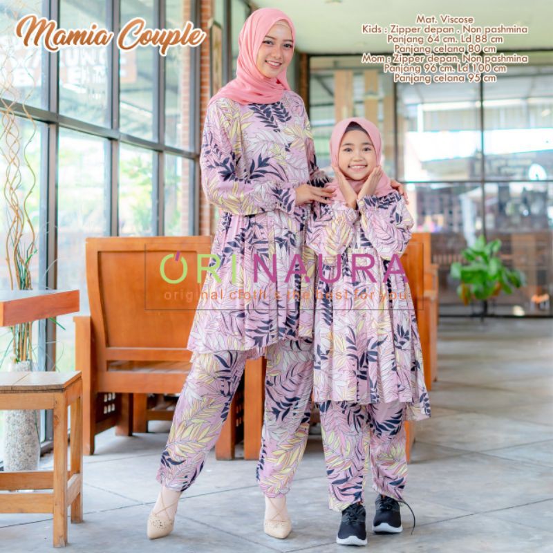 one set mamia couple by ori naura bahan viscose setelan wanita casual dress wanita