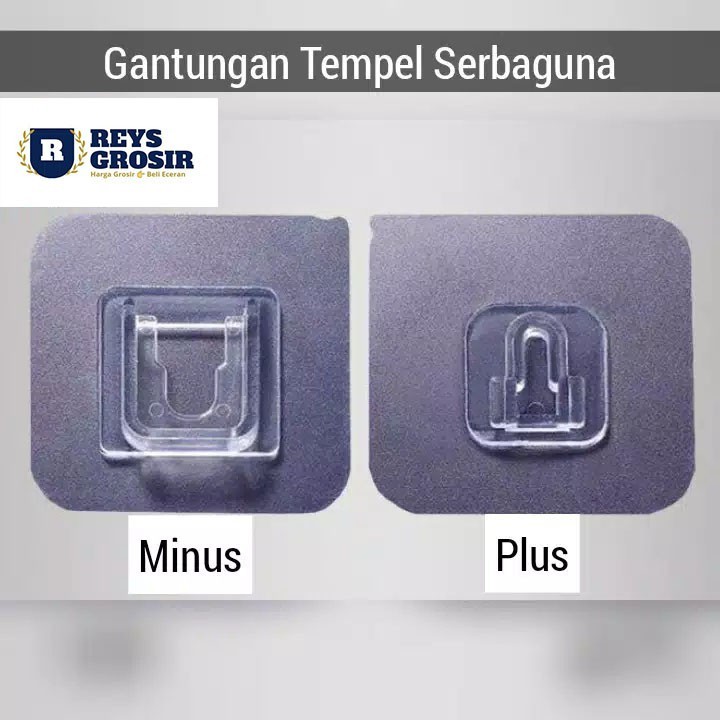 JBI-0164 Gantungan Hook Tempel Socket Sepasang - Gantungan Plus Minus Serbaguna