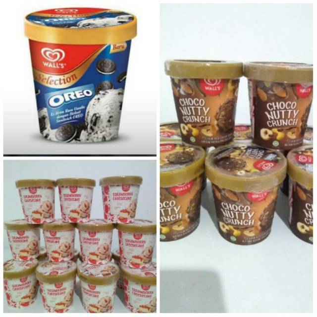 Es cream walls dengan 3 variant cheese strawberry, coklat dan oreo