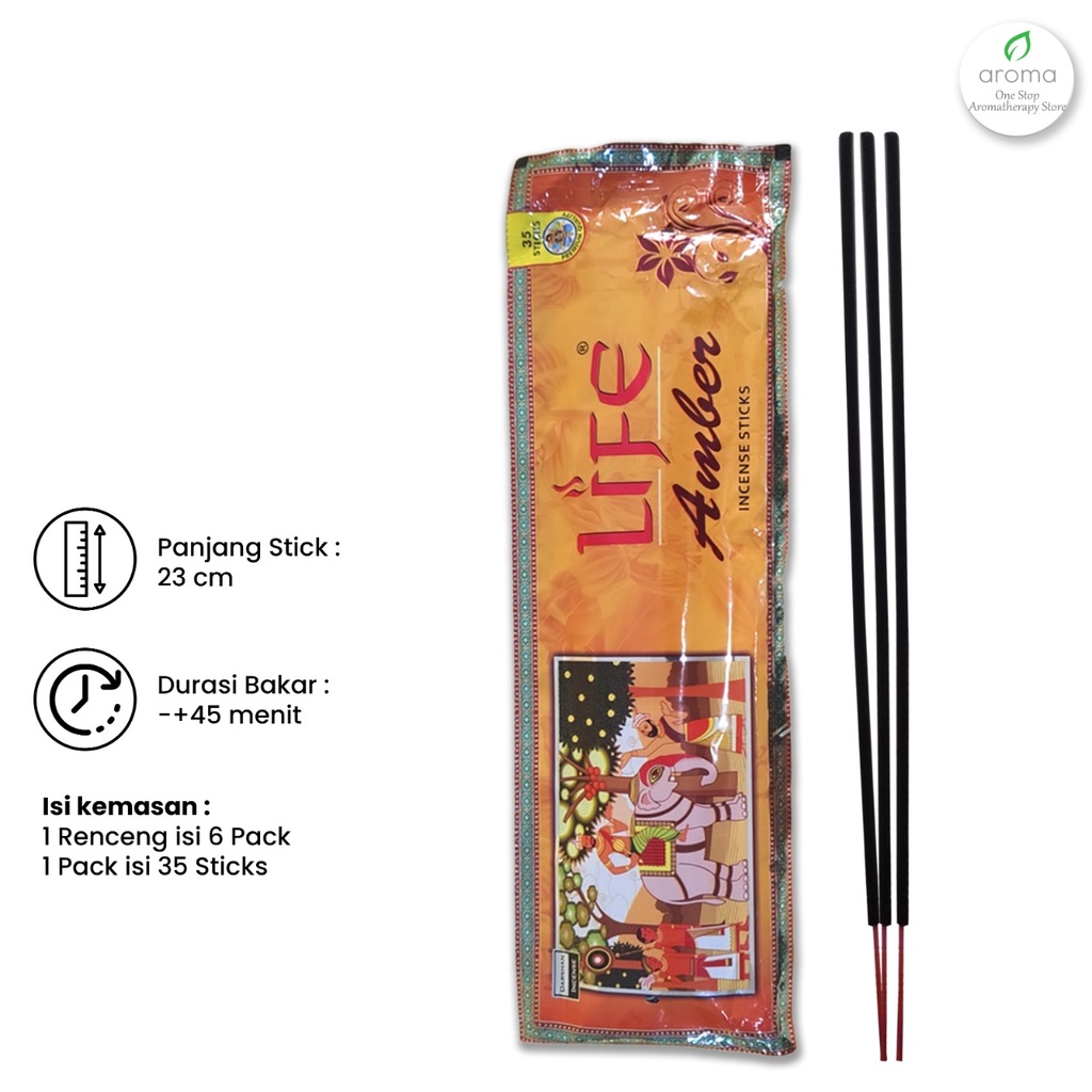 Dupa India Aromaterapi Pouch Plastic - Darshan Life Amber 35 Sticks