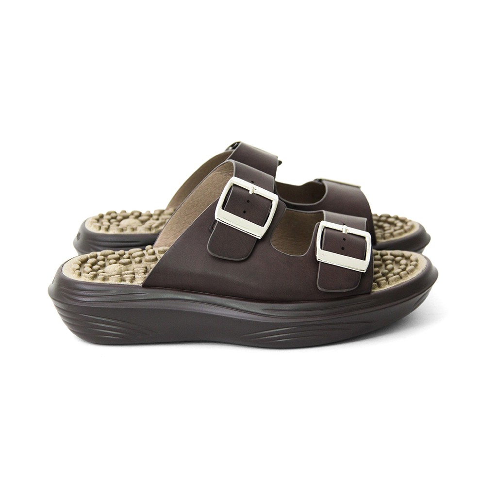 Kozuii K-Walk Sandal Terapi Kesehatan Sandal Refleksi Sandal Akupuntur Sandal Rematik-Brown - XL