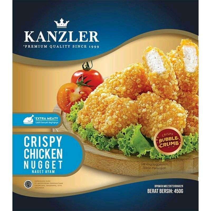 Kanzler Chicken Nugget Crispy 450gr - Crispy Bubble Crumb