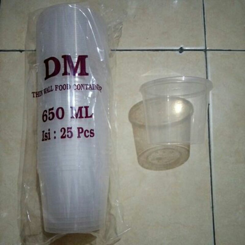 Mangkok 650 ml Round (DM) / Thinwal Mangkok 650R (25 pcs)
