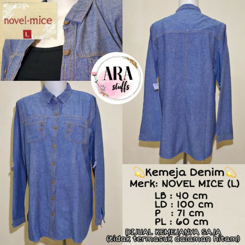 [PRELOVED] ATASAN KEMEJA DENIM NOVEL MICE CEWEK