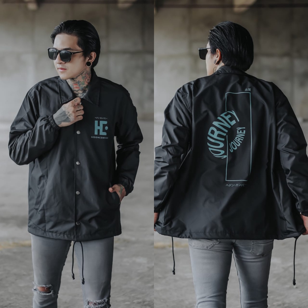 JAKET PRIA - JAKET COACH SALVIO HEXIA - JAKET WINDBREAKER - JAKET PARASUT PRIA - JAKET PARASUT-Hitam Journey