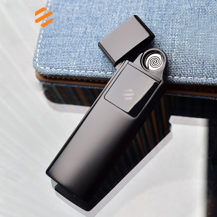 Korek Api Elektrik Touch USB Rechargeable Windproof Lighter - Black