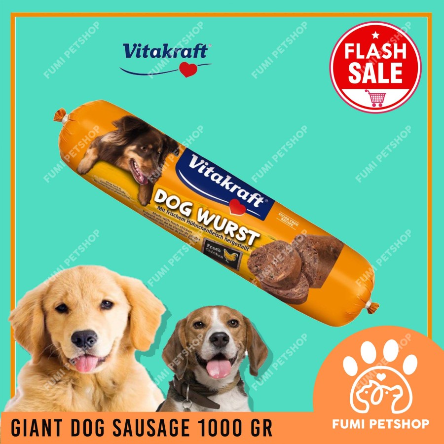 VITAKRAFT DOG WURST CHICKEN 1KG DOG SAUSAGE [ SOSIS MAKANAN ANJING ]