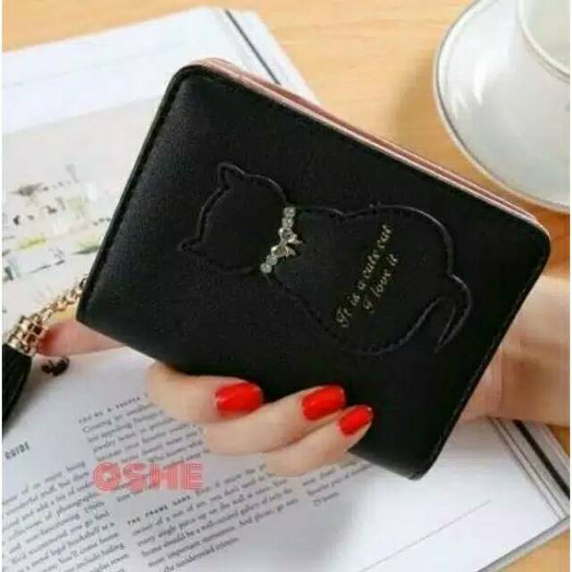 Dompet pendek kucing rumbai