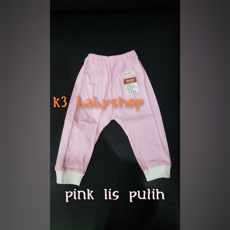 Celana panjang rib aerilyn putih khaki navy abu celana newborn bayi anak SNI piyama anak