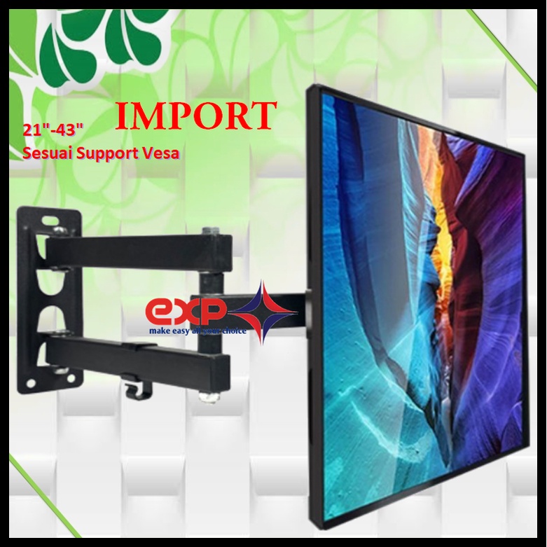 Bracket TV SONY 14 s/d 43 inch 6 ARAH FULL BESI SUPER KOKOH GARANSI 100% ORI