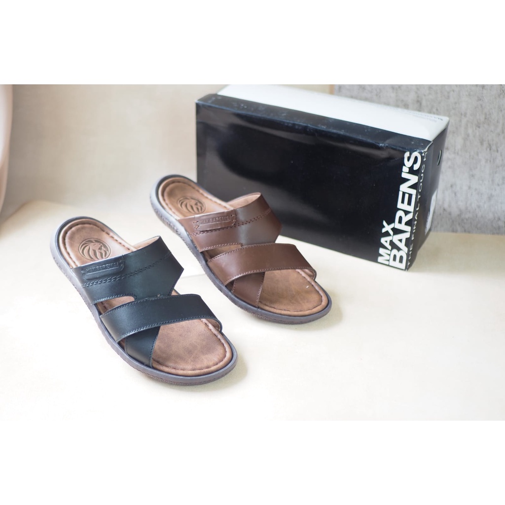 SANDAL SLIDE PRIA DEWASA KULIT ORIGINAL MAX BARENS FC 05 TERBARU