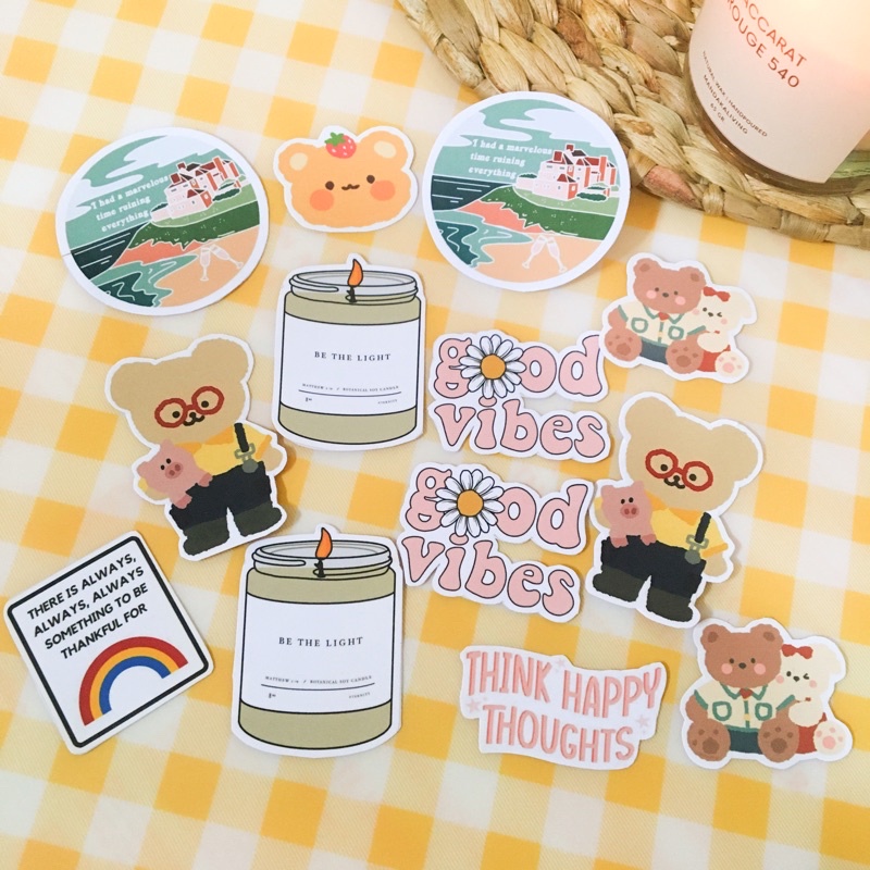 

13 pcs decorative stickers aesthetic tumblr pack / stiker pack