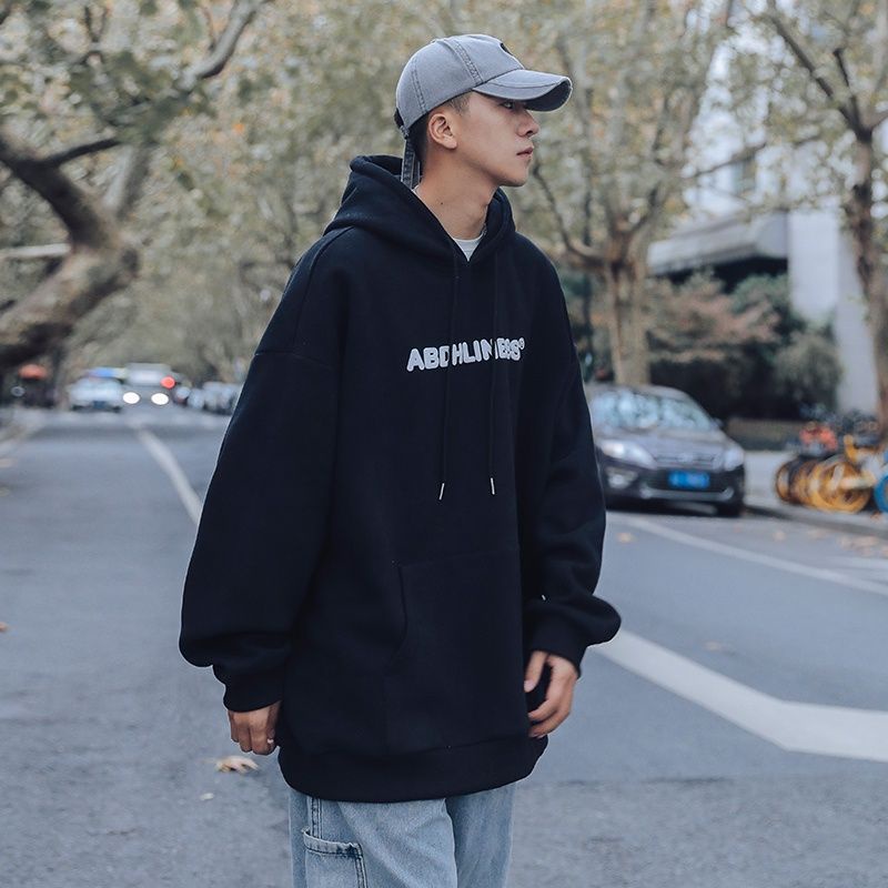 Hoodie Jumper BIG SIZE (S - 6XL) Jaket Sweater ABDHLINE88 Korean Style OVERSIZE Simple Words ABDHLINESS Unisex JUMBO S M L XL 2XL 3XL 4XL 5XL 6XL Hitam Putih Grey Abu Tua