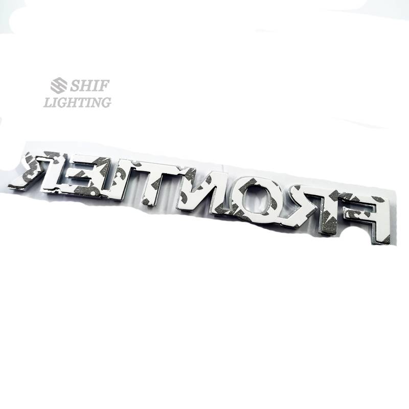 1pc Stiker Emblem / Badge Tulisan FRONTIER Bahan ABS Untuk Mobil NISSAN