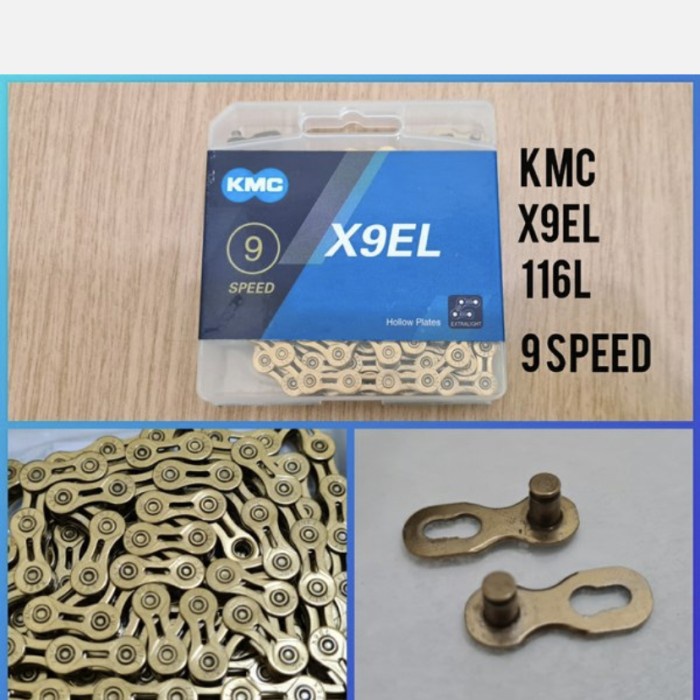 NEW***Rantai KMC X 9 EL 9 Speed Gold edition Hollow plates