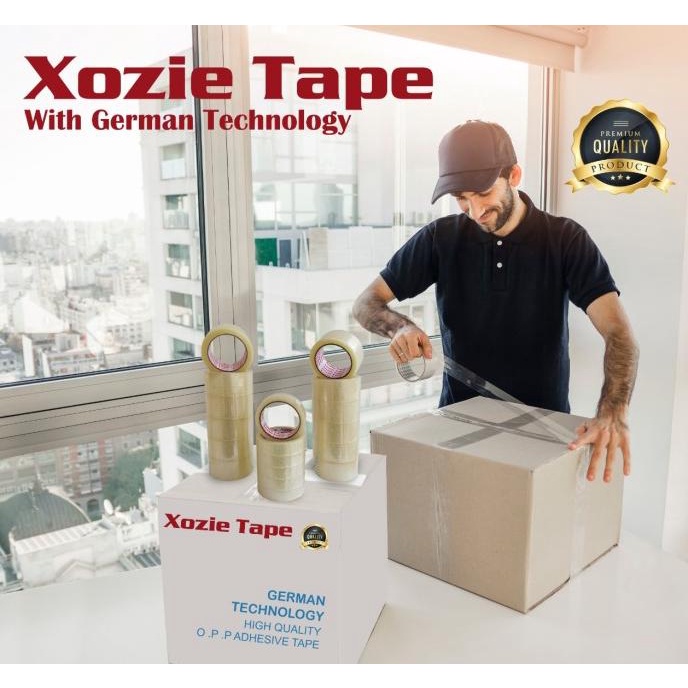

[ varostore90 ] 1 DUS Lakban XOZIE Tape 45mm Lakban BENING 90 Yard Grosir Xozie Murah