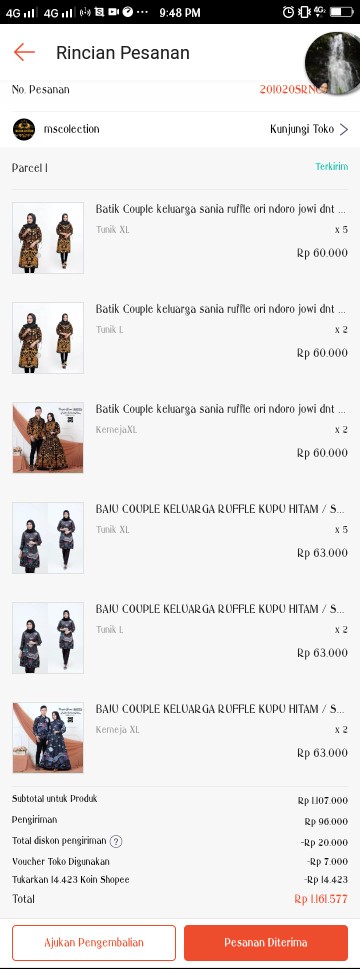 Batik Couple Keluarga Sania Ruffle Ori Ndoro Jowi Dnt Phonix