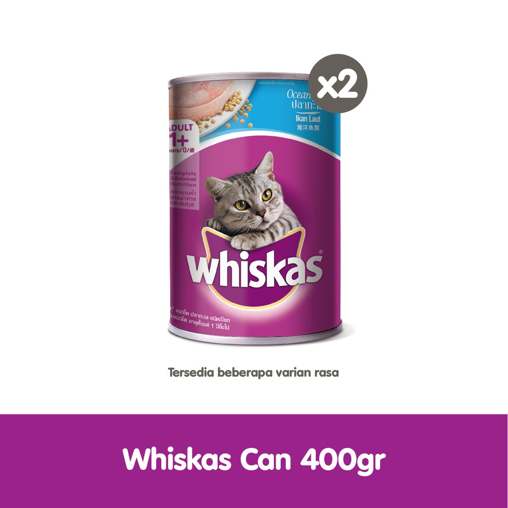 WHISKAS® Makanan Kucing Basah Kaleng 400gr - Isi 2
