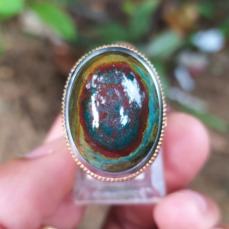 cincin akik nogosui multicolor klawing puser bumi